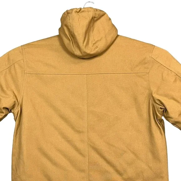 Wolverine Mens Grayson Insulated Work Jacket L Tan-Brown Canvas Full Zip Hooded Vests